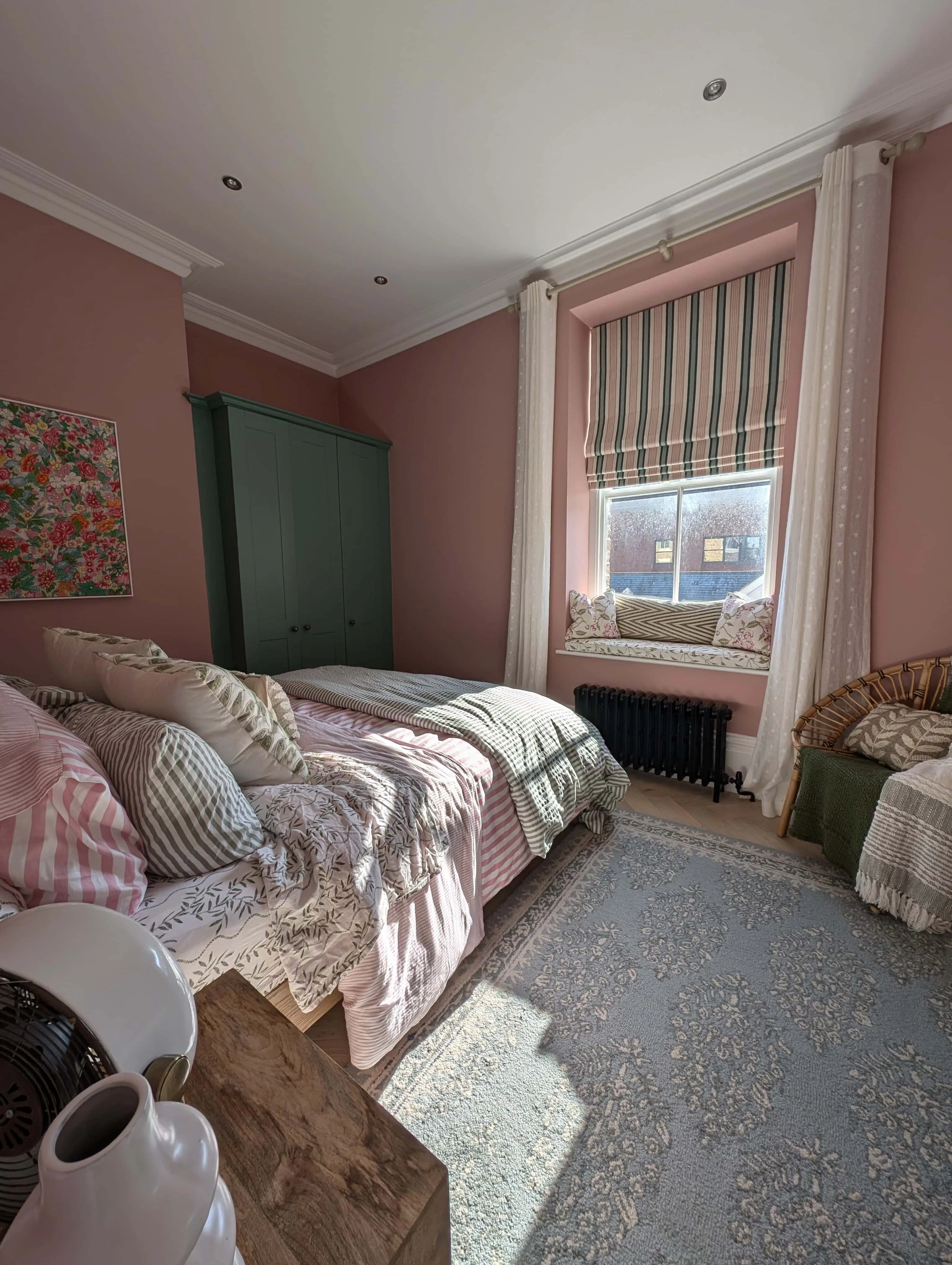 carlton-terrace-bedroom-interior-design-period-townhouse-acre-design.webp Soft pink bedroom with bespoke joinery and period detailing at Carlton Terrace townhouse renovation