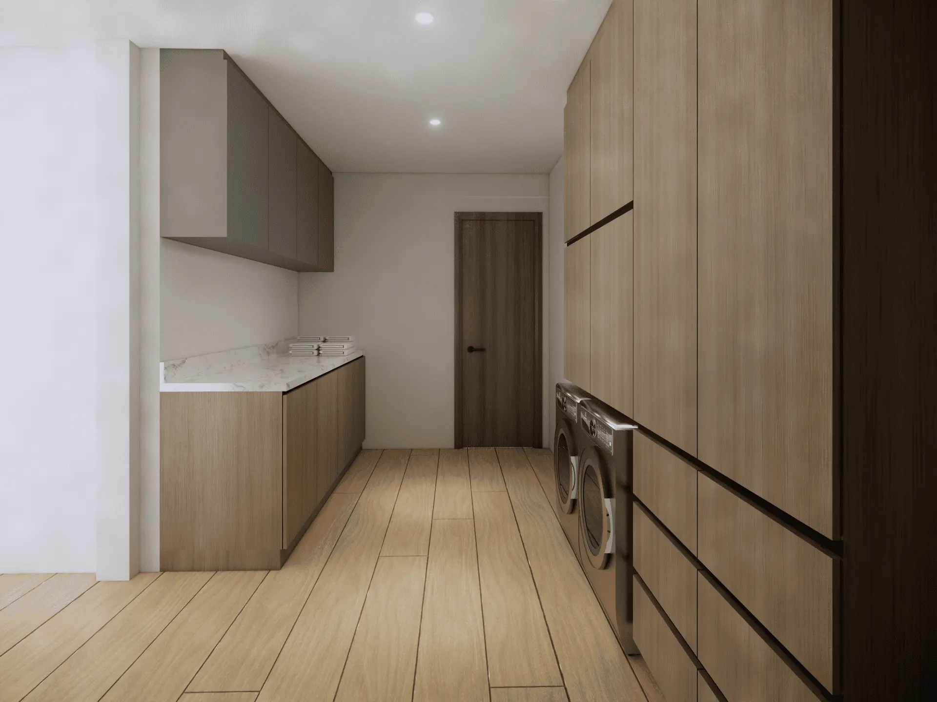 A modern and clean design for a utility room for our project in Darras Hall