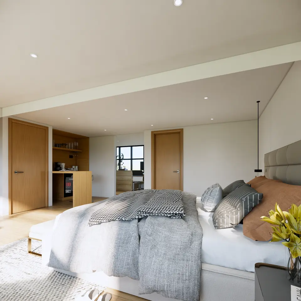 Master bedroom suite design 3D visual of design for loft conversion and side extension to a Victorian period property in Low Fell, Gateshead Master bedroom suite design 3D visual of design for loft conversion and side extension to a Victorian period property in Low Fell, Gateshead