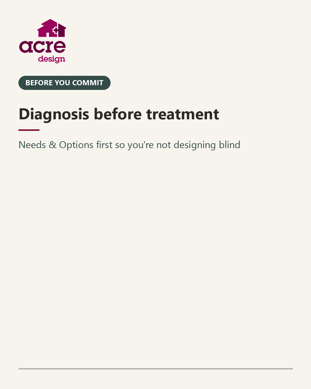 Diagnosis before treatment