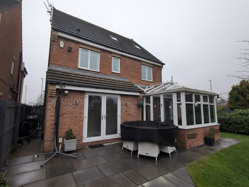 Existing rear conservatory at a residential property in Forest Hall, Newcastle